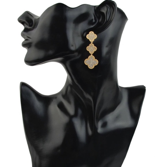 Cubic Zirconia Diamond Earrings - Picture 2 of 4