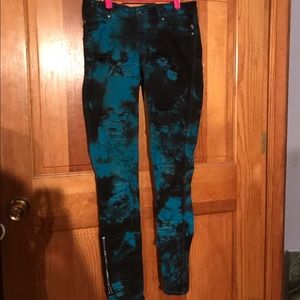 Blue and Black Wash Punk Jeans
