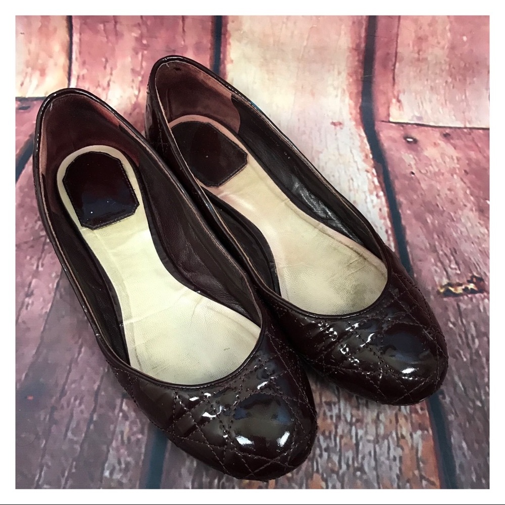 DIOR:Quilted Ballet Shoes-Size 7. Cabernet color. - Picture 2 of 7