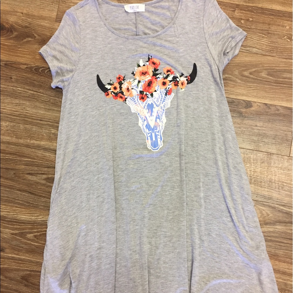 Bull print pocket dress