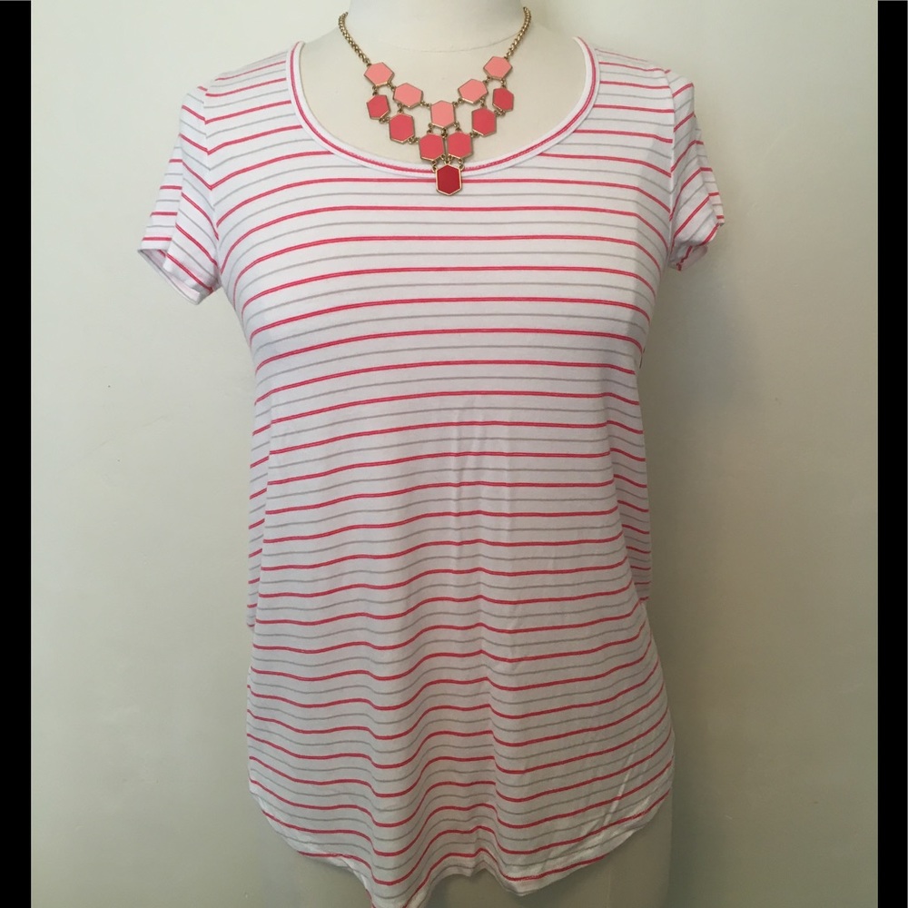 ❤️HP❤️NEW White & Red Striped Blouse/Swim Coverup