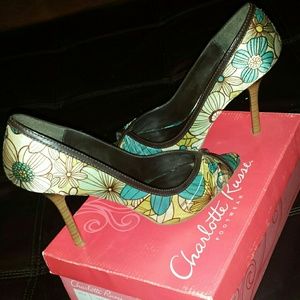 Aqua Multi Satin Heels