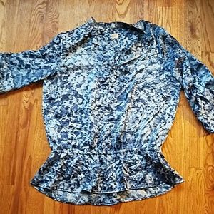 Michael Kors blue spotted blouse