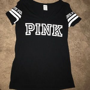 PINK BLACK AND WHITE TSHIRT