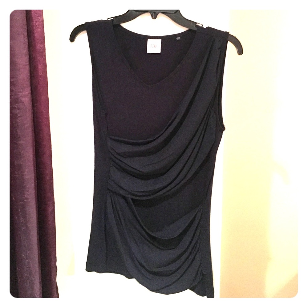 NWOT Sleeveless Double Drape Tee