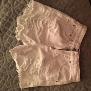 White high waisted shorts