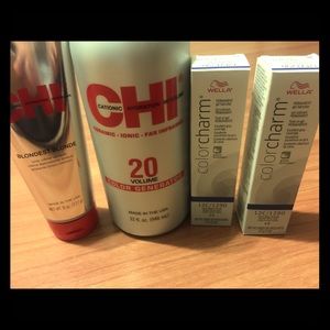 CHI lightener, 20 volume, 2 wella color permanent