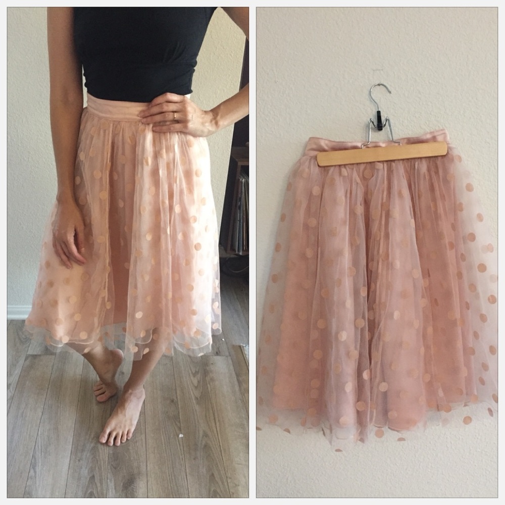 Tulle blush polka dot tutu