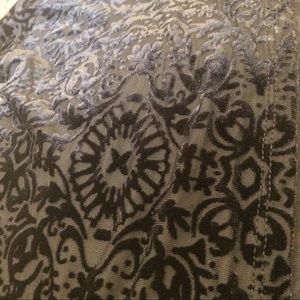 Lightweight throw with velvet design and fringe