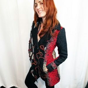 NWOT Neslay Paris Brocade Embroidered Dress Coat