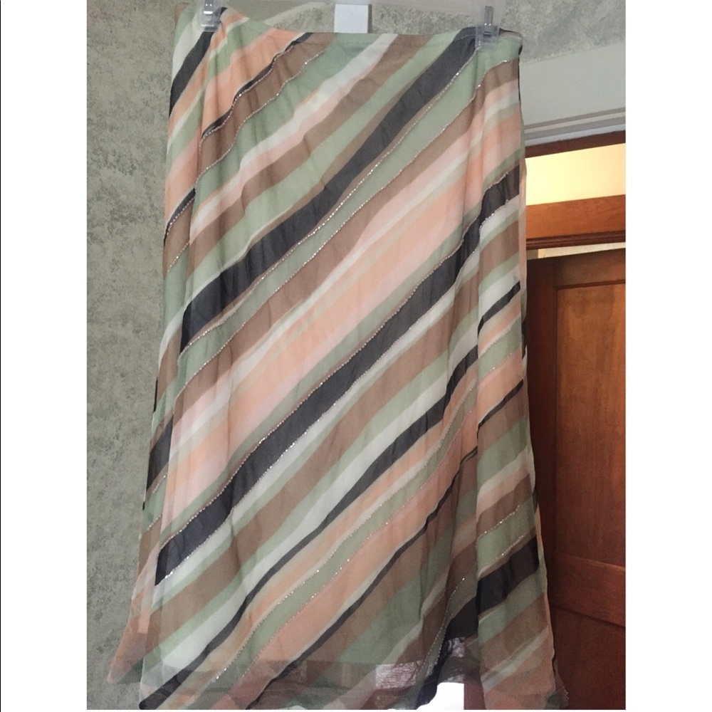 New York & Company beaded striped skirt