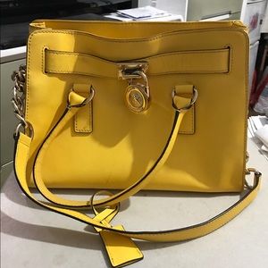 MIchael Kor Hamilton Bag East West Satchel Yellow
