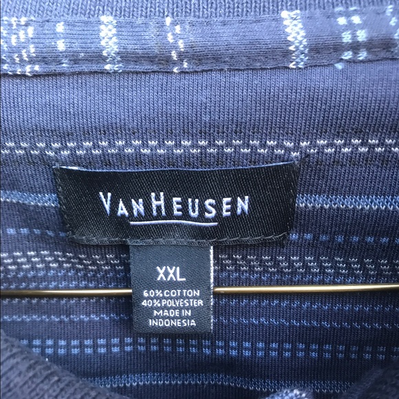 🎉 Van Heusen Blue Knit Long Sleeve Polo Sz XXL - Picture 4 of 7