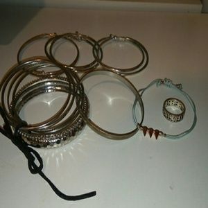 Costume 7 bracelets 3 earrings and ring