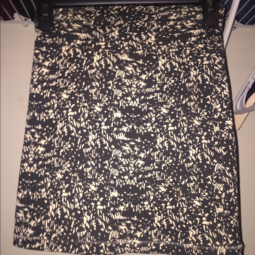 Black and white tight mini skirt
