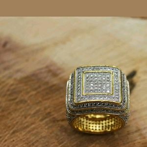 14K GOLD Plated ICED OUT DIAMOND SIMULATED RING