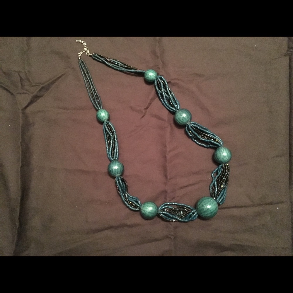 Gorg statement necklace long in Teal