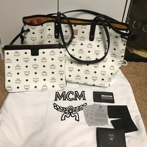 Authentic MCM tote bag with wristlet.