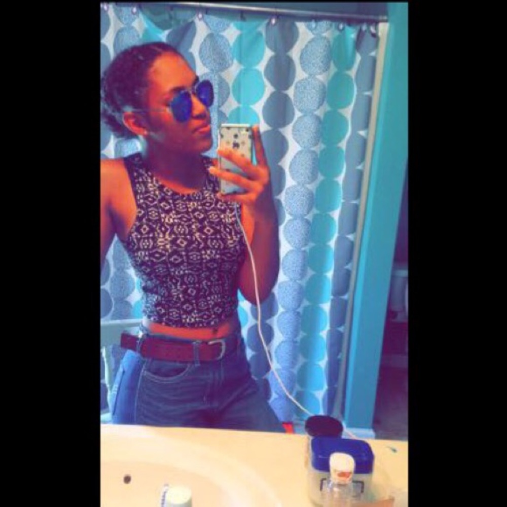 Tribal print crop top