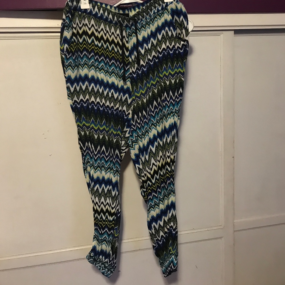 Blue and white pants