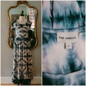 The Odell's Blue Motif Skyscraper Maxi Dress
