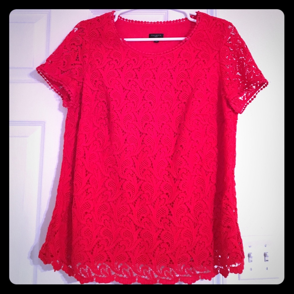 Lace Talbots top like new size 12w
