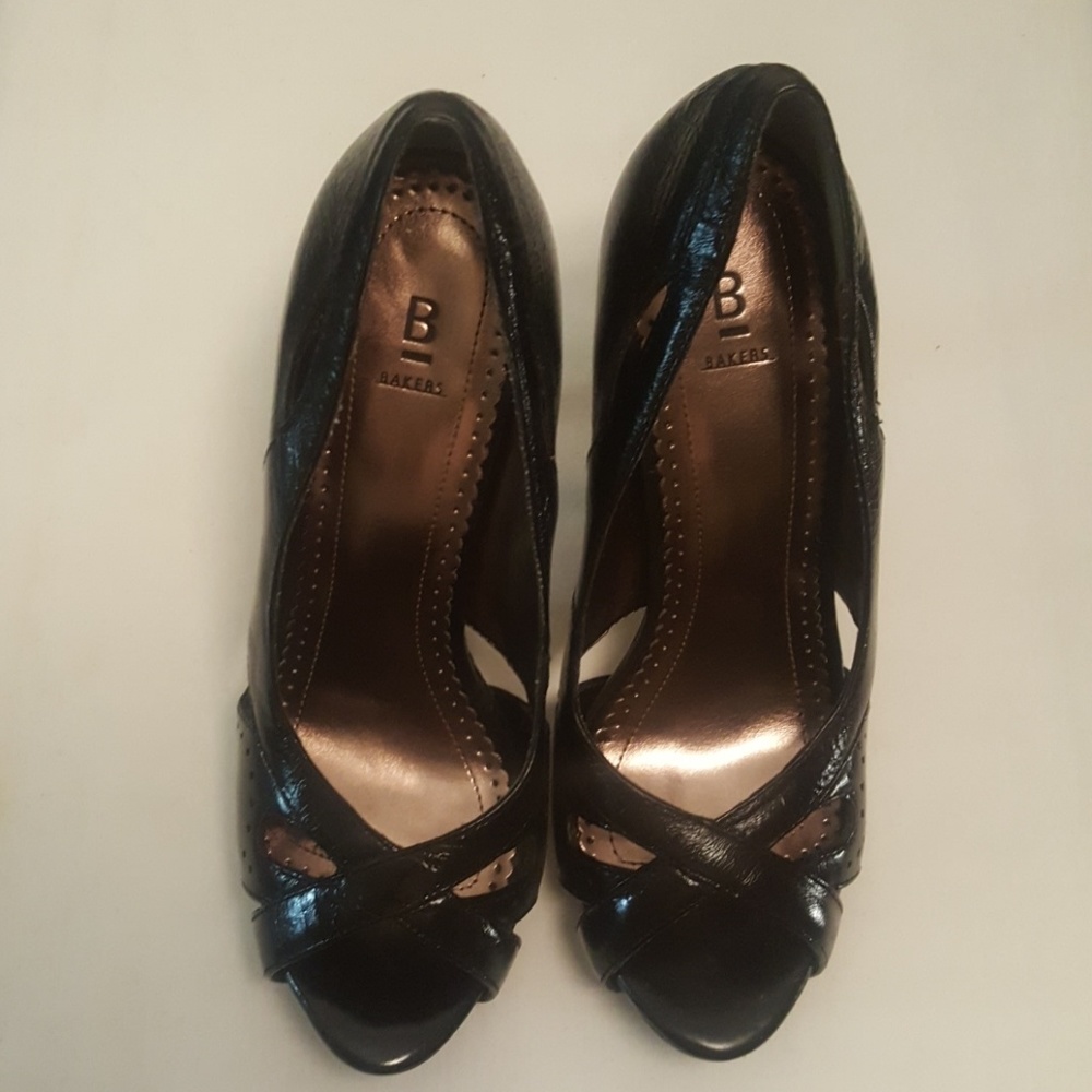 Bakers Black Open Toe Pump