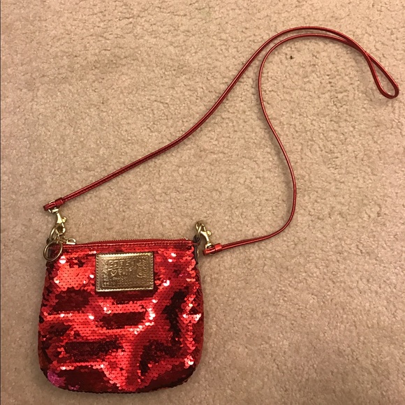 Coach Handbags - Coach Poppy Sequin Crossbody bag in Red