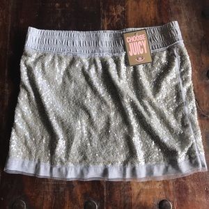 New! Juicy Couture Grey Sequin Skirt
