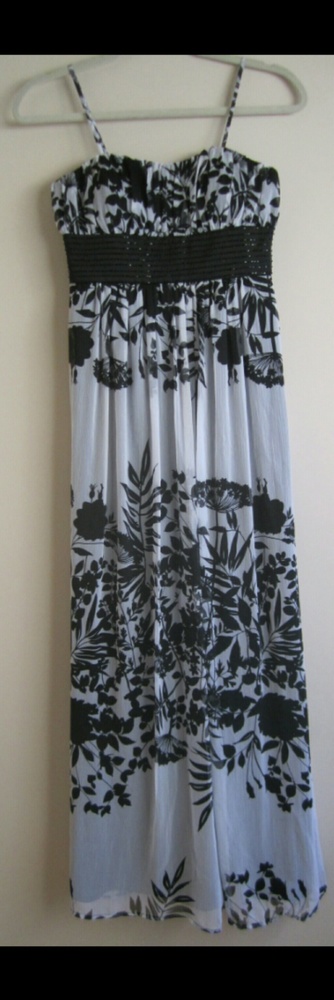 BCBG rouched chiffon gown