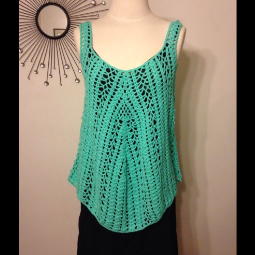 Pure Handknit Cotton Crochet Top