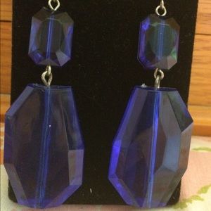 Blue statement earrings