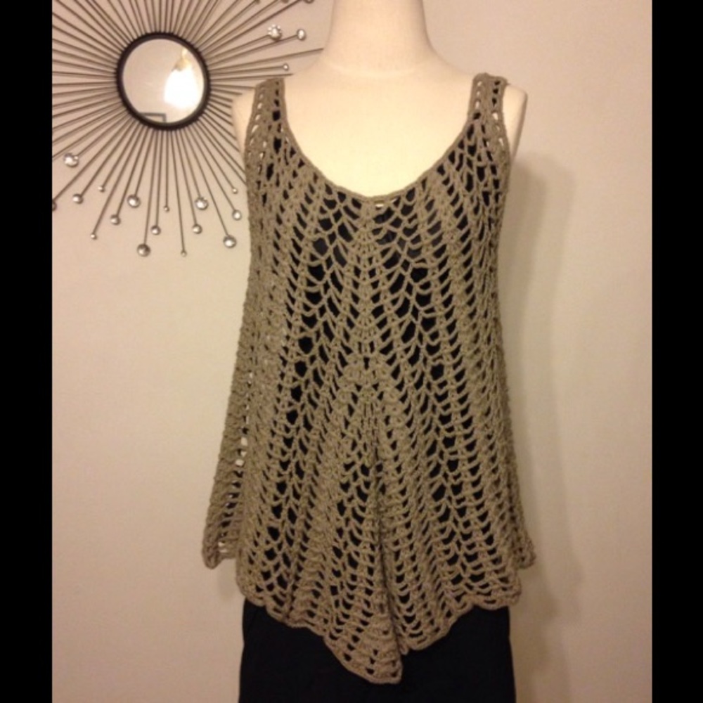 Pure Handknit Cotton Crochet Top