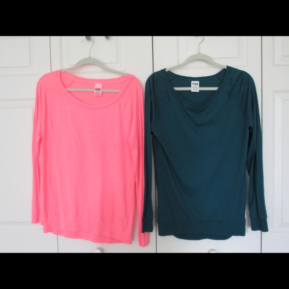 PINK Victoria's Secret Tops - Set of 2 Xs VS Pink slouchy tees