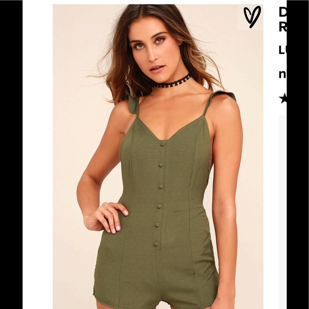 DANCE IT OUT OLIVE GREEN BACKLESS ROMPER