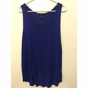 Blue high low tank top