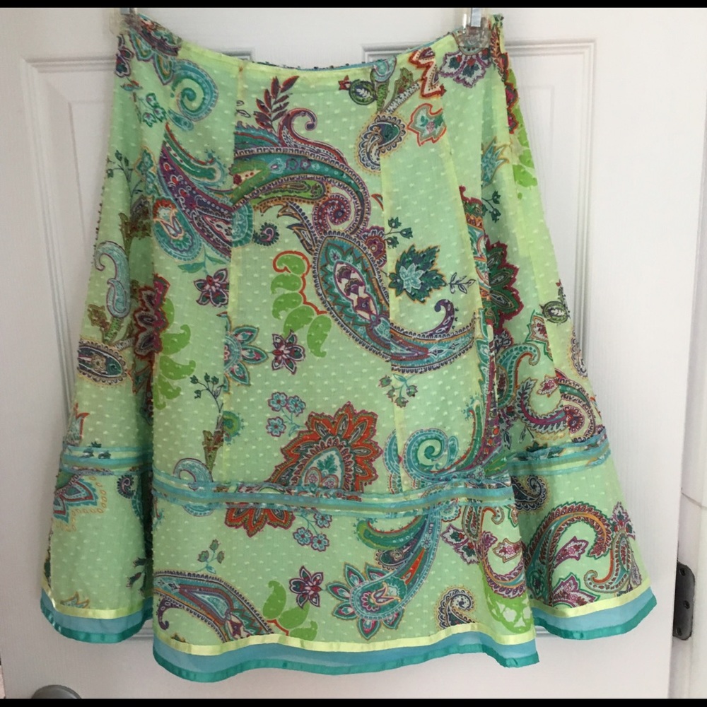 CYNTHIA STEFFE--A-Line-Pebble Print Skirt--Sz:2