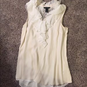 WHBM light yellow top with ruffles size M