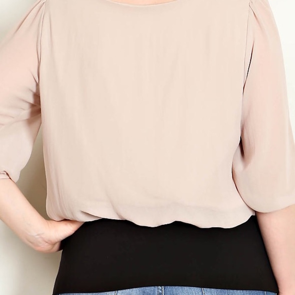 Plus Size Ribbon Tie Front Blouse - Picture 4 of 4