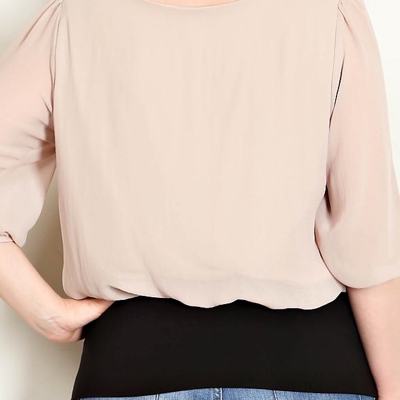 Plus Size Ribbon Tie Front Blouse - Picture 4 of 4