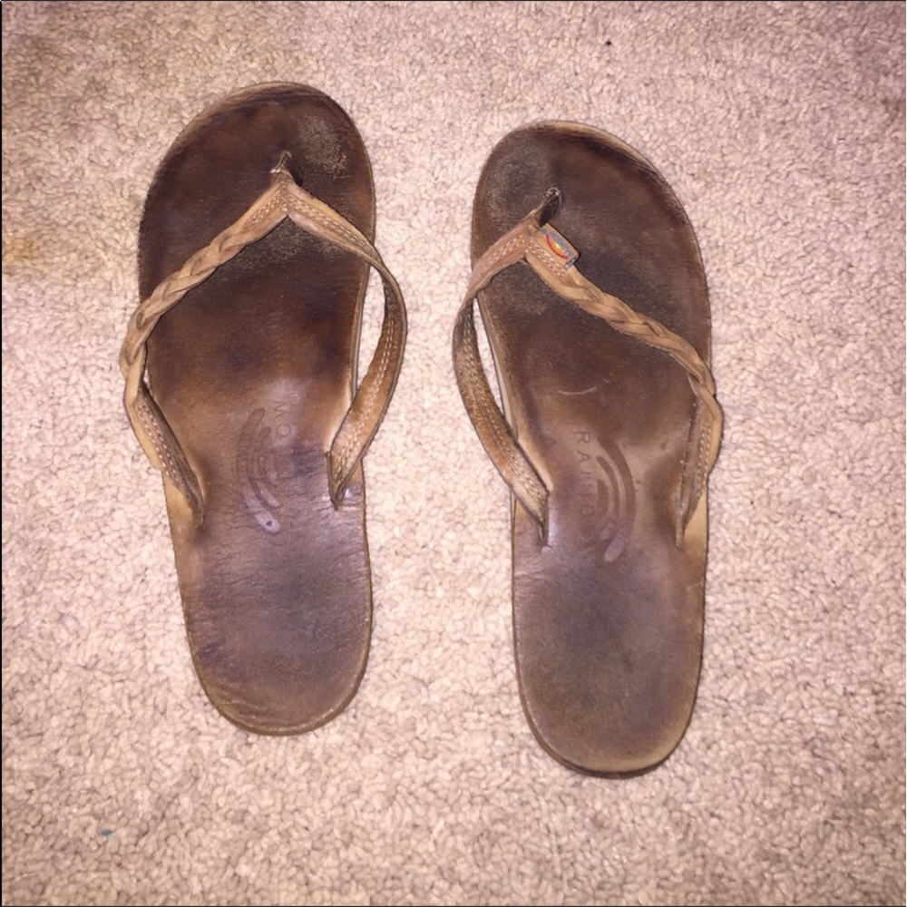 Rainbow flip flops