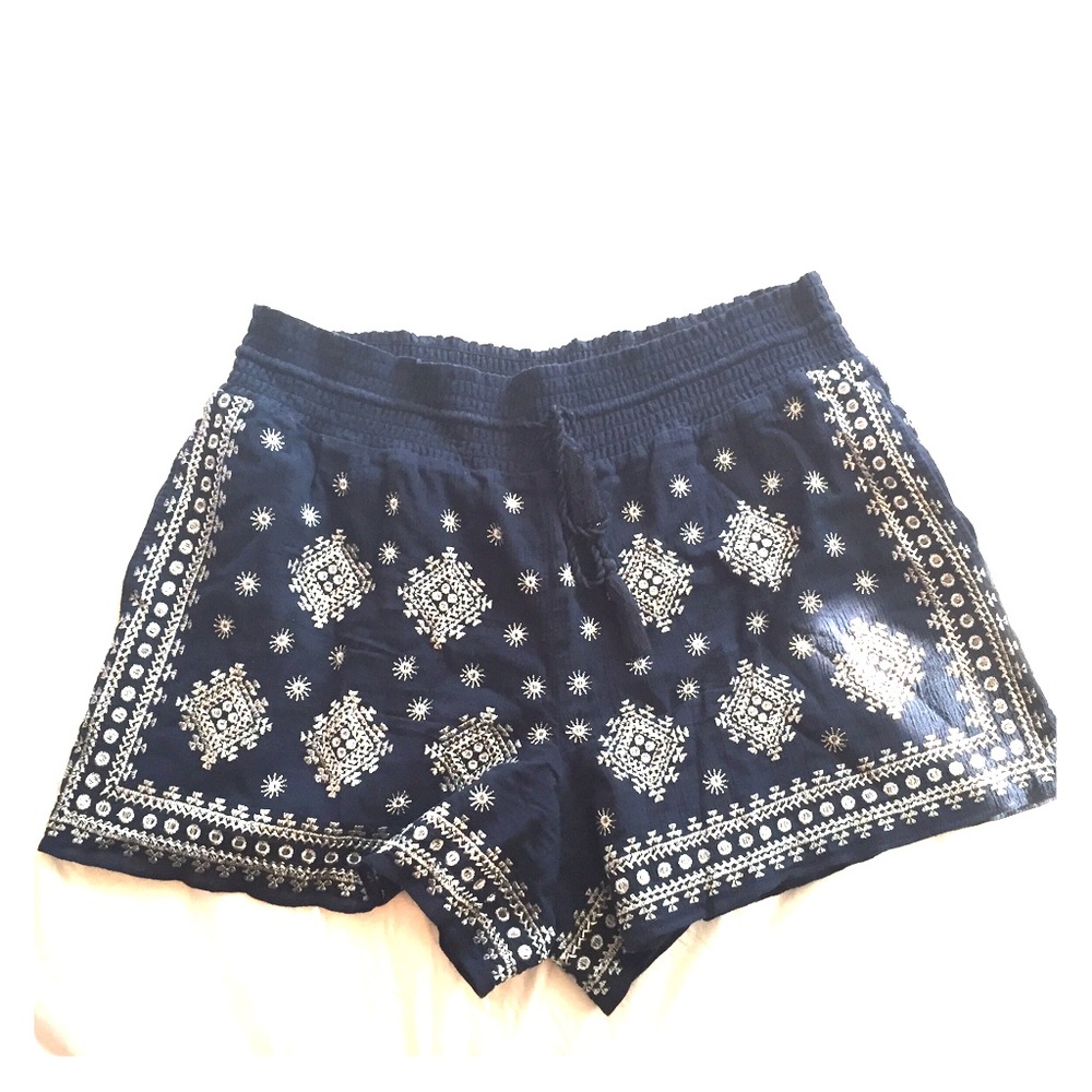 J. Crew embroidered drawstring shorts