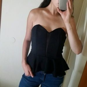 PHANUEL | SEXY STRAPLESS PEPLUM TOP