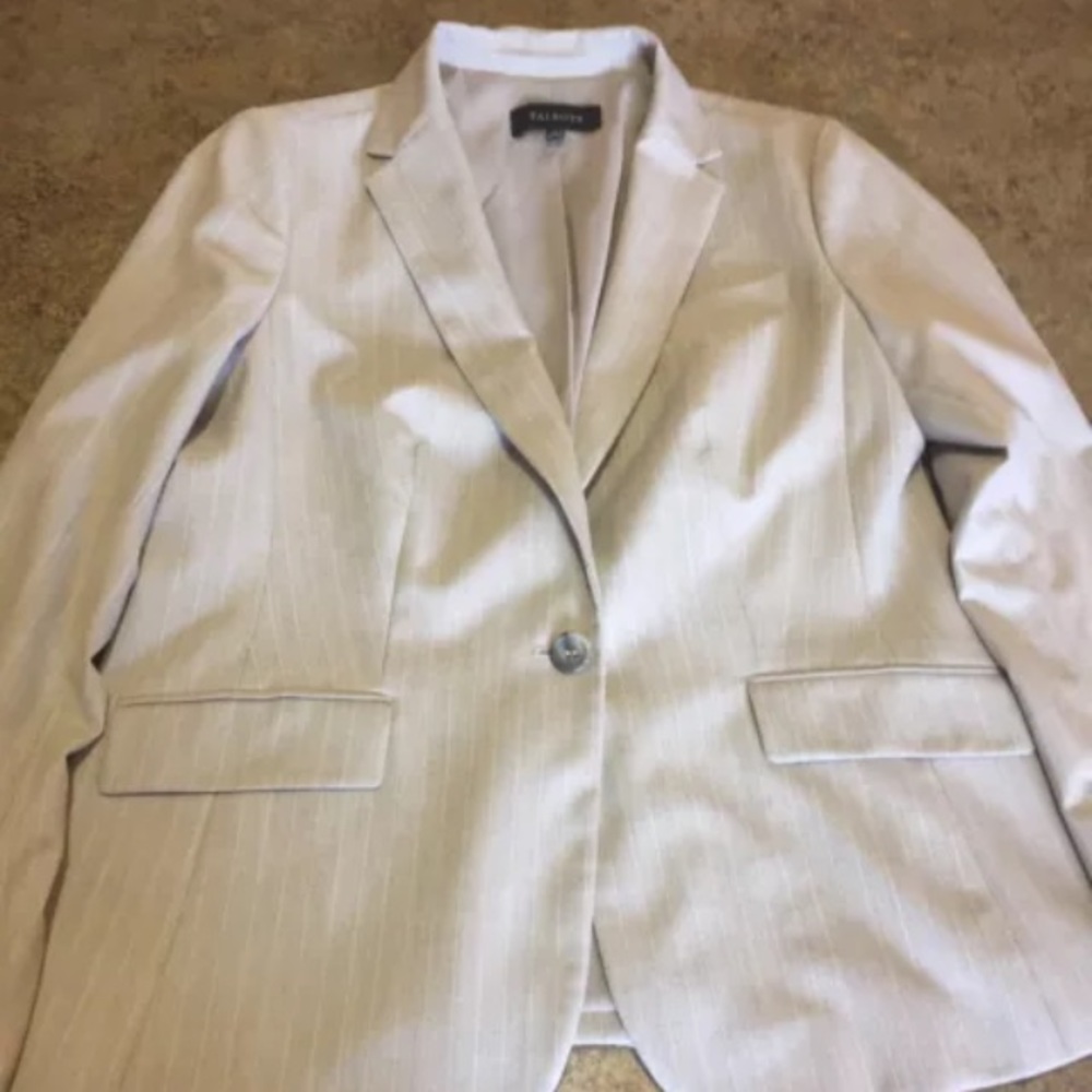 New Talbots Tan/Pink Striped Blazer Sz 8 (C15)