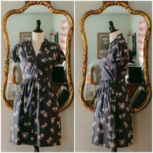 Anthropologie Blue Two-Wheeler ButtonUp Shirtdress
