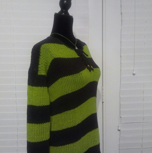 Michael Kors Striped Sweater with Tie Front - Picture 2 of 5