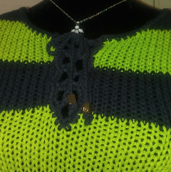 Michael Kors Striped Sweater with Tie Front - Picture 4 of 5