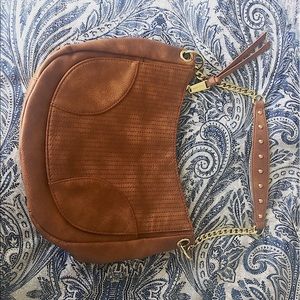 Steve Madden studded camel shoulder tote bag