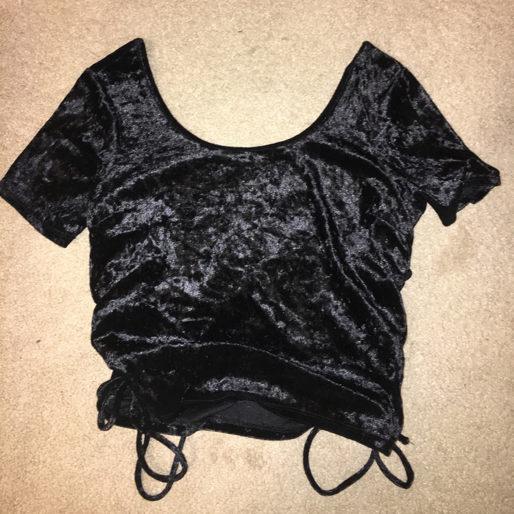 Velvet crop top never worn!