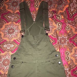 Olive Long Overalls